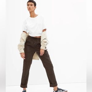 GAP Brown Nylon Pull-On Cargo Pants Size M